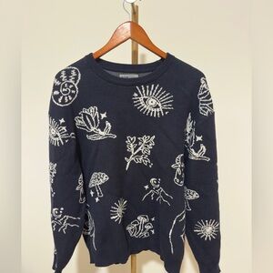 Simons Djab Men’s Sweater Large Navy White Crewneck